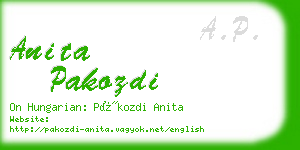 anita pakozdi business card